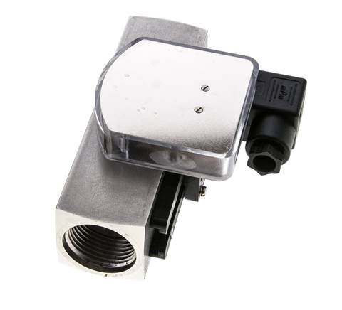 Caudalímetro e interruptor de caudal de área variable para aceite 0.5-1.5 l/min G1'' de acero inoxidable