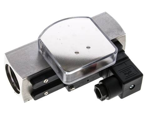Caudalímetro e interruptor de caudal de área variable para aceite 0.5-1.5 l/min G1'' de acero inoxidable