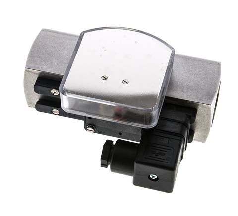 Caudalímetro e interruptor de caudal de área variable para aceite 0.5-1.5 l/min G1'' de acero inoxidable