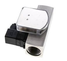 Caudalímetro e interruptor de caudal de área variable para aceite 0.5-1.5 l/min G1'' de acero inoxidable