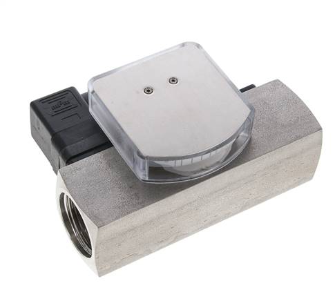 Caudalímetro e interruptor de caudal de área variable para aceite 2-8 l/min G1'' de acero inoxidable