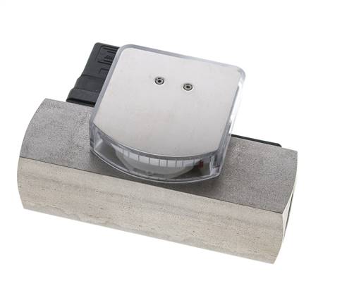 Caudalímetro e interruptor de caudal de área variable para aceite 2-8 l/min G1'' de acero inoxidable