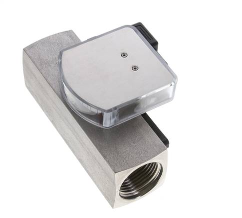 Caudalímetro e interruptor de caudal de área variable para aceite 2-8 l/min G1'' de acero inoxidable