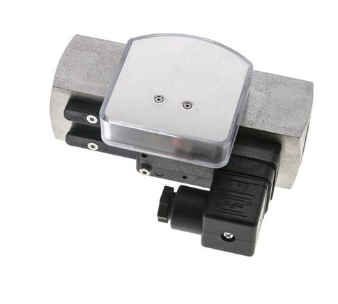 Caudalímetro e interruptor de caudal de área variable para aceite 2-8 l/min G1'' de acero inoxidable