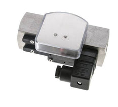 Caudalímetro e interruptor de caudal de área variable para aceite 2-8 l/min G1'' de acero inoxidable