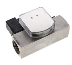 Caudalímetro e interruptor de caudal de área variable para aceite 3-10 l/min G1'' de acero inoxidable