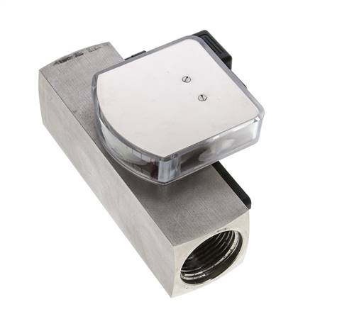 Caudalímetro e interruptor de caudal de área variable para aceite 3-10 l/min G1'' de acero inoxidable