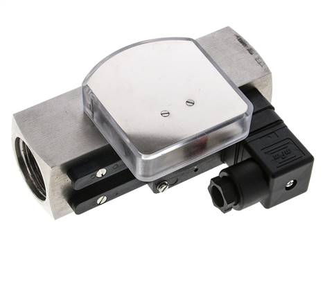 Caudalímetro e interruptor de caudal de área variable para aceite 3-10 l/min G1'' de acero inoxidable