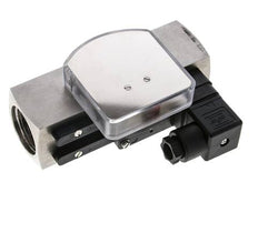 Caudalímetro e interruptor de caudal de área variable para aceite 3-10 l/min G1'' de acero inoxidable