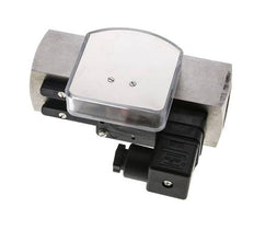 Caudalímetro e interruptor de caudal de área variable para aceite 3-10 l/min G1'' de acero inoxidable
