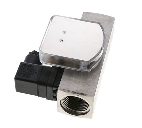 Caudalímetro e interruptor de caudal de área variable para aceite 3-10 l/min G1'' de acero inoxidable
