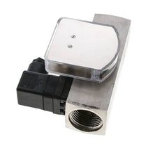 Caudalímetro e interruptor de caudal de área variable para aceite 3-10 l/min G1'' de acero inoxidable