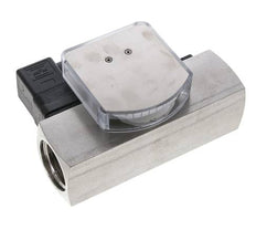 Caudalímetro e interruptor de caudal de área variable para aceite 5-15 l/min G1'' de acero inoxidable