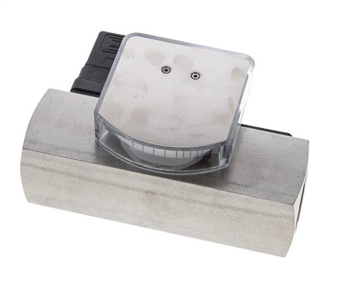 Caudalímetro e interruptor de caudal de área variable para aceite 5-15 l/min G1'' de acero inoxidable