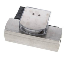 Caudalímetro e interruptor de caudal de área variable para aceite 5-15 l/min G1'' de acero inoxidable