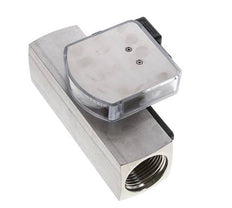 Caudalímetro e interruptor de caudal de área variable para aceite 5-15 l/min G1'' de acero inoxidable