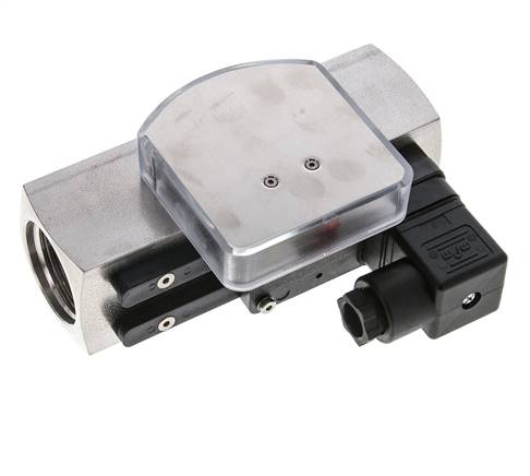 Caudalímetro e interruptor de caudal de área variable para aceite 5-15 l/min G1'' de acero inoxidable
