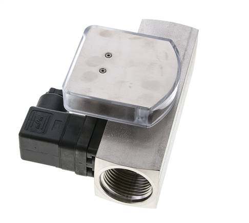 Caudalímetro e interruptor de caudal de área variable para aceite 5-15 l/min G1'' de acero inoxidable