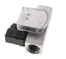 Caudalímetro e interruptor de caudal de área variable para aceite 5-15 l/min G1'' de acero inoxidable