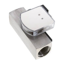Caudalímetro e interruptor de caudal de área variable para aceite 8-24 l/min G1'' de acero inoxidable
