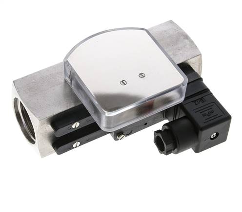 Caudalímetro e interruptor de caudal de área variable para aceite 8-24 l/min G1'' de acero inoxidable