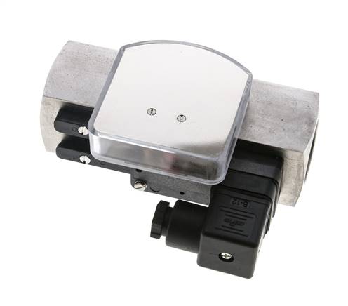 Caudalímetro e interruptor de caudal de área variable para aceite 8-24 l/min G1'' de acero inoxidable