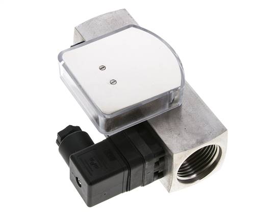 Caudalímetro e interruptor de caudal de área variable para aceite 8-24 l/min G1'' de acero inoxidable
