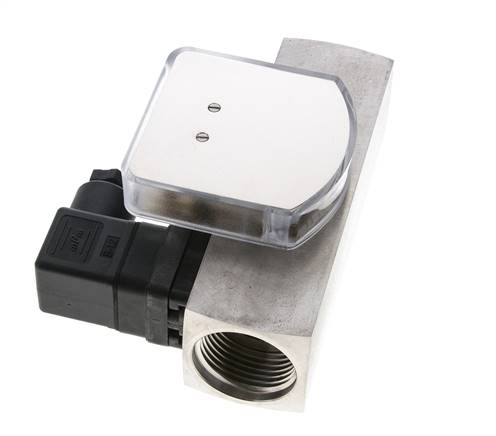 Caudalímetro e interruptor de caudal de área variable para aceite 8-24 l/min G1'' de acero inoxidable