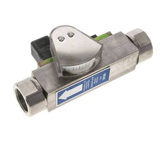 Caudalímetro e interruptor de caudal de área variable para aceite 8-80 l/min G1'' de acero inoxidable