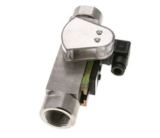 Caudalímetro e interruptor de caudal de área variable para aceite 8-80 l/min G1'' de acero inoxidable