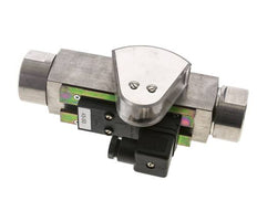 Caudalímetro e interruptor de caudal de área variable para aceite 8-80 l/min G1'' de acero inoxidable