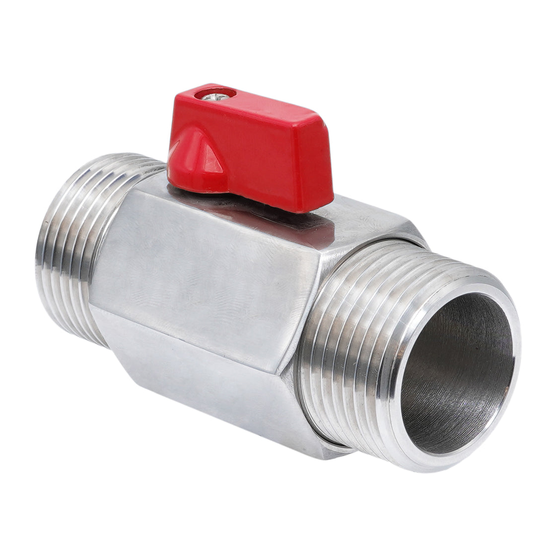 G 1/2'' M/M Válvula De Bola Mini 2 Vías Acero Inoxidable 69 Bar PTFE - TamesonPRO 1113-012-M