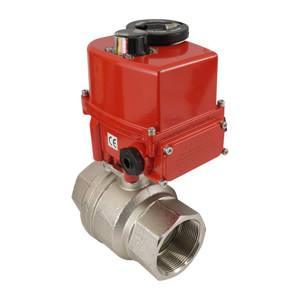 G Válvula de bola eléctrica de 2 1/2 pulgadas y 2 vías de latón 100-240 V AC