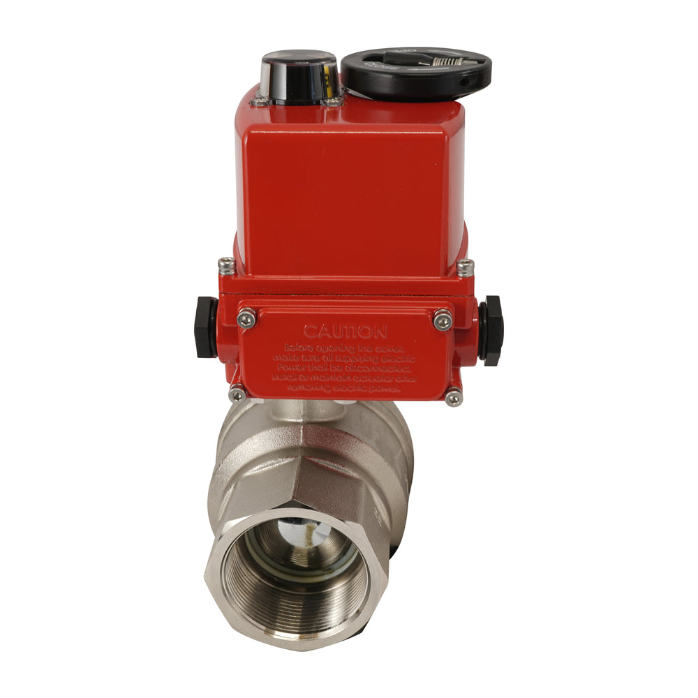 G Válvula de bola eléctrica modulante de latón de 2 vías y 1 1/2 pulgadas 24 V CA/CC