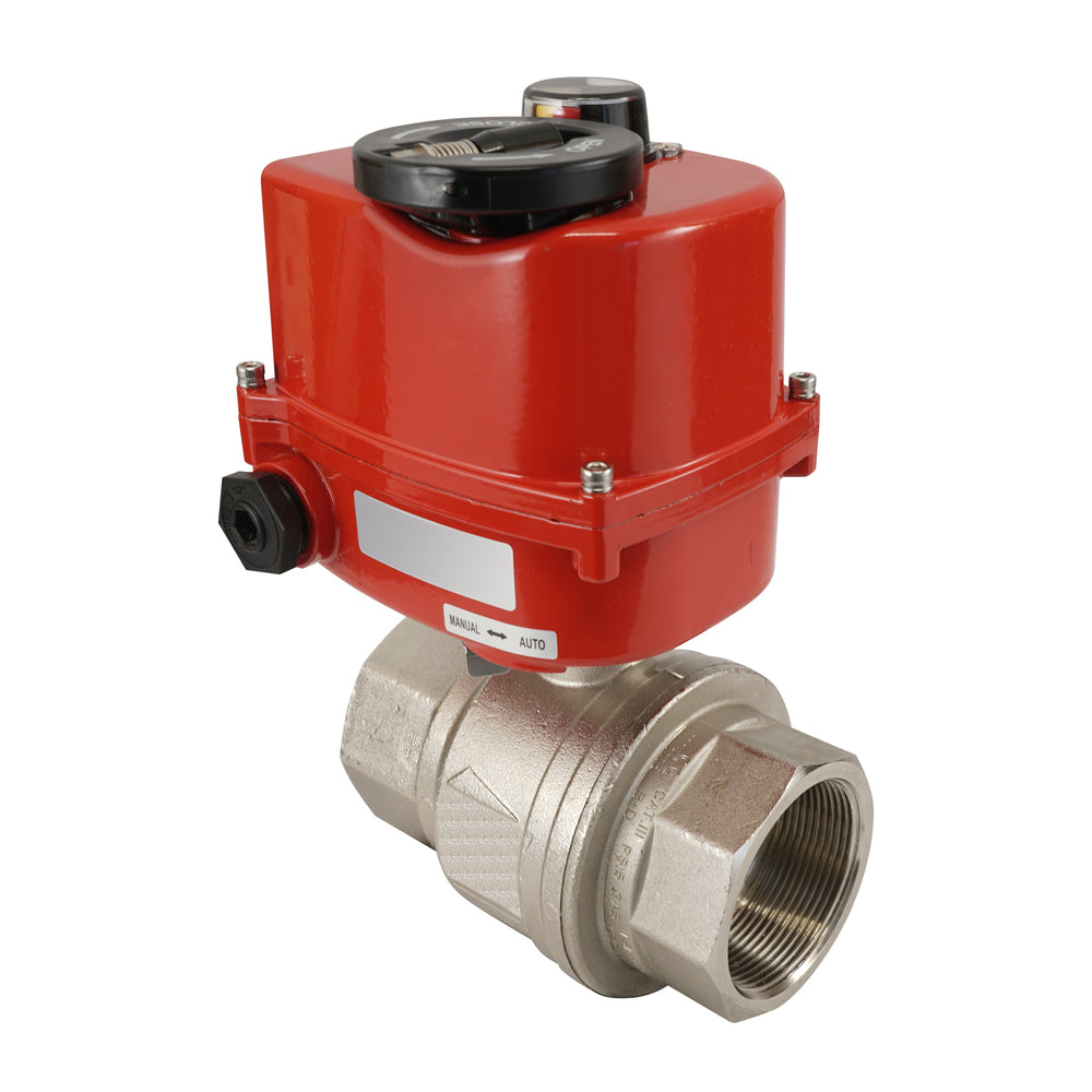 G Válvula de bola eléctrica de 2 1/2 pulgadas y 2 vías de latón 100-240 V AC
