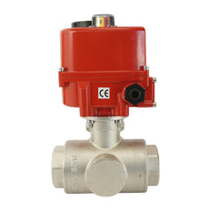 G 1 inch 3-Way Brass Modulating electric ball valve (T- bore) 24 V AC/DC