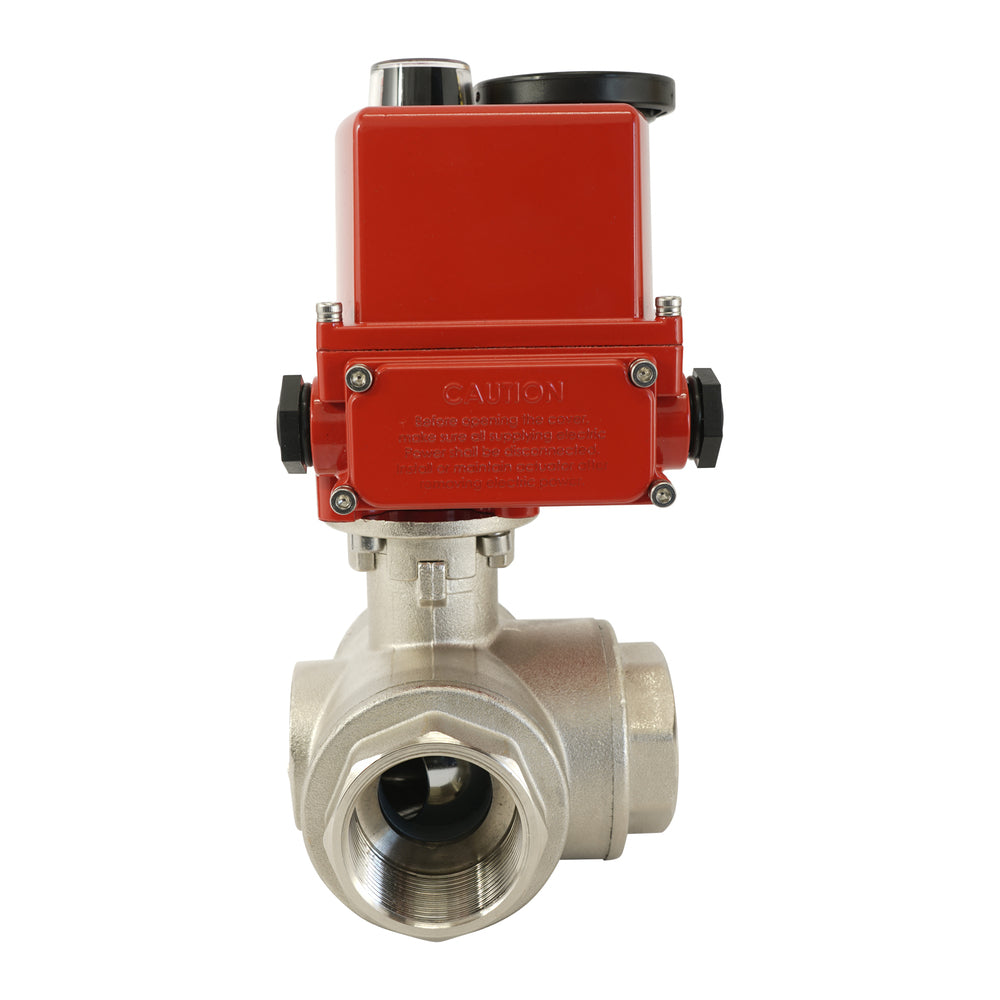 G 1 inch 3-Way Brass Modulating electric ball valve (T- bore) 24 V AC/DC