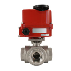 G 1/2 inch 3-Way stainless steel Modulating electric ball valve (T- bore) 24 V AC/DC