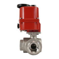 G 1/2 inch 3-Way stainless steel Modulating electric ball valve (L-port) 24 V AC/DC