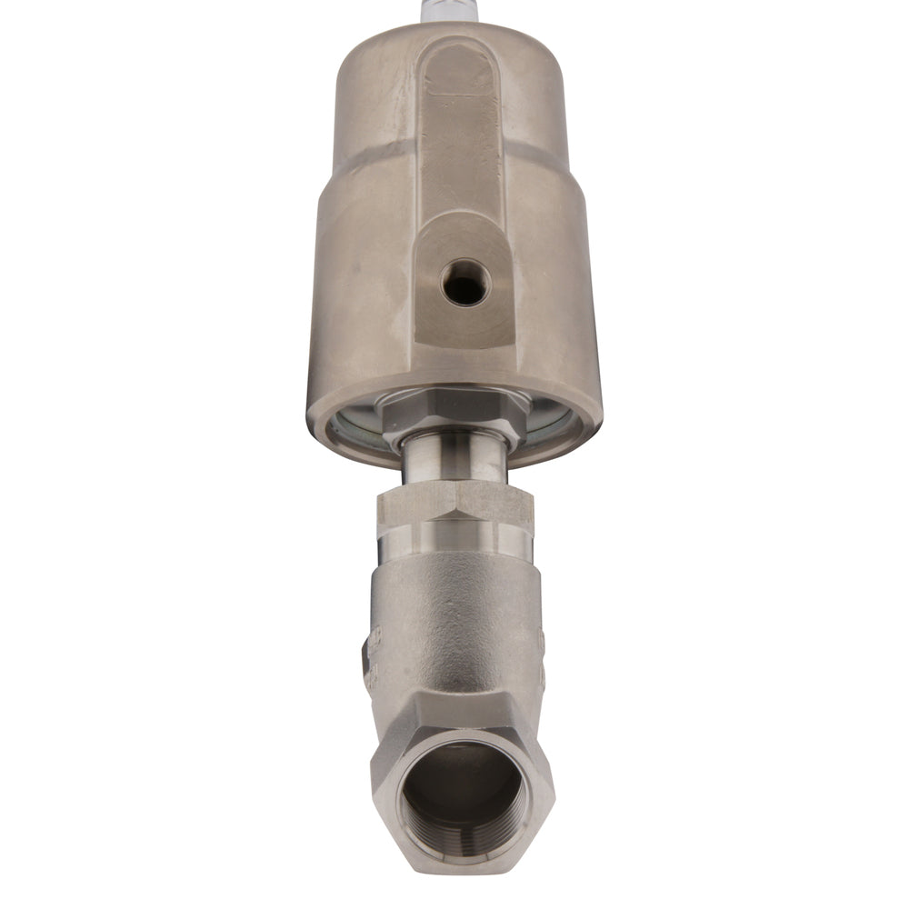 G2'' PTFE 12bar NO Válvula de asiento en ángulo Acero inoxidable/Latón AL2