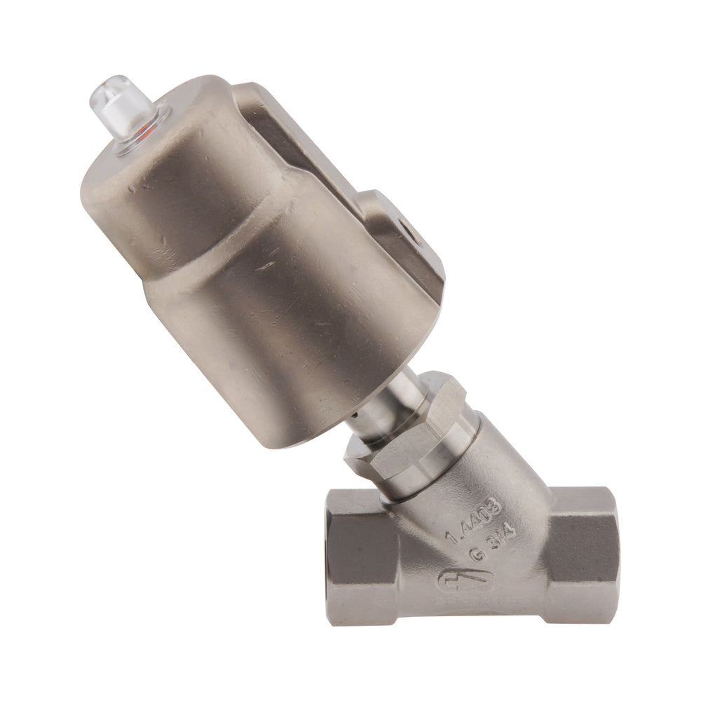 G1-1/4'' PTFE 25bar NO Angle Seat Valve Stainless-Steel/Brass AL2