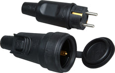 Kopp Enchufe Y Conector De Goma IP44 Negro - 190716017 [2 Piezas]