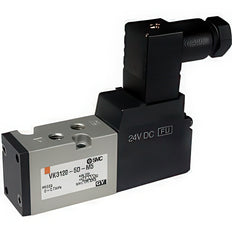 SMC Válvula Solenoide Neumática De 5/2 Vías En Línea M5x0.8 Con Sello De Caucho - VK3120-5DO-M5-Q