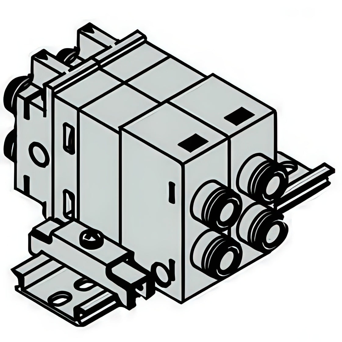 SMC Doble Verificación Colector Válvula Neumática 6mm Push-In - VQ1000-FPG-C6C6