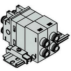 SMC Doble Verificador Colector Válvula Neumática 4mm Push-In - VQ1000-FPG-C4C4-D