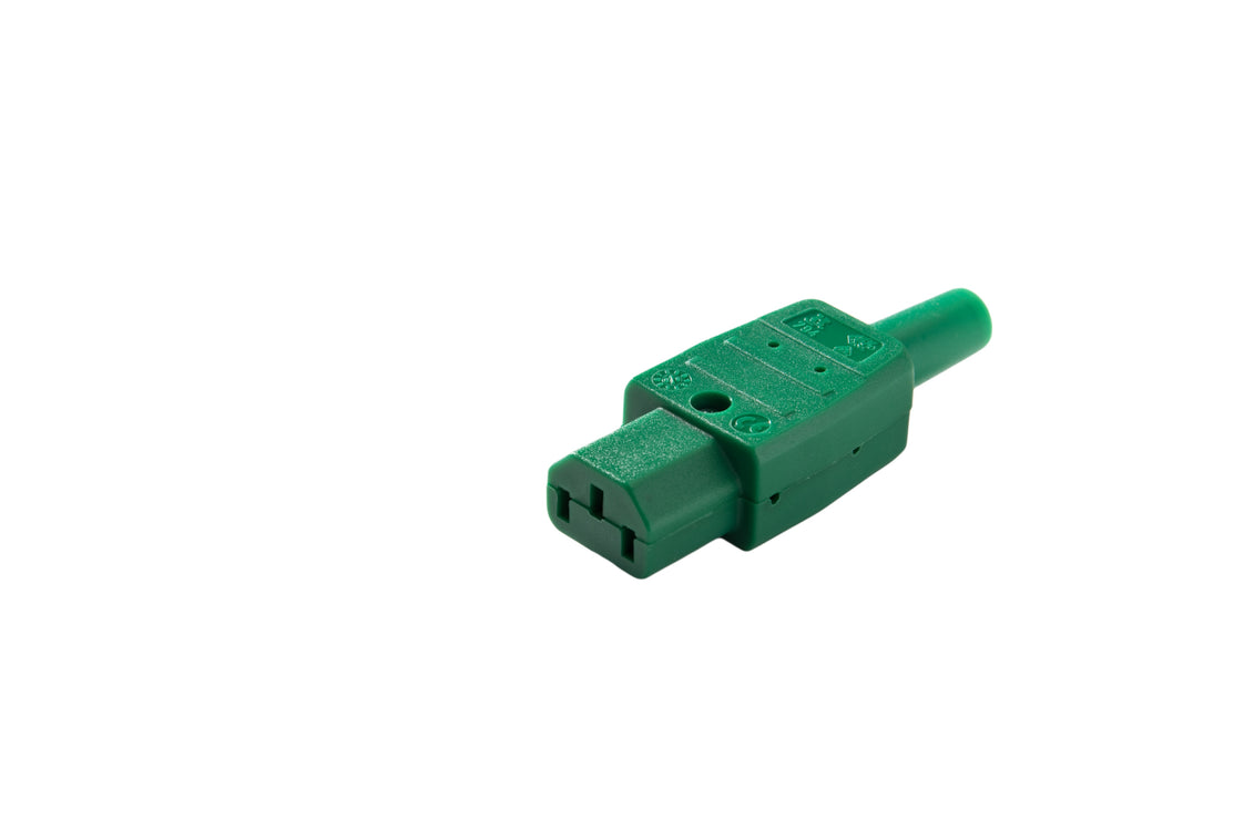 Martin Kaiser Toma de corriente IEC C13 70 grados 10 amperios verde - 794/GN [25 piezas]