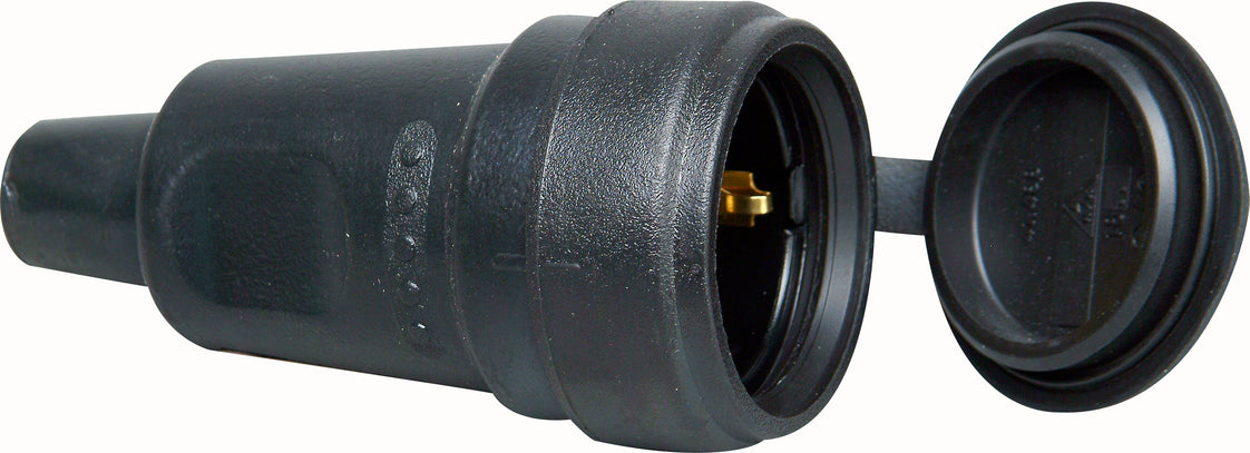 Kopp Enchufe de Goma de Contraste con Tapa IP44 Negro - 181416067 [5 Piezas]