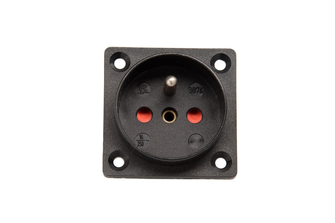 Martin Kaiser 1-Way Flush-Fitting Socket Con Earthing Pin IP20 Negro - 387K/1/sw [45 Piezas]