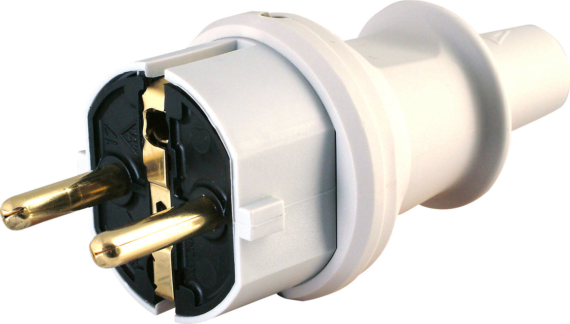 Enchufe con toma de tierra Poliamida PVC IP44 Gris - 173004009 [10 Piezas]