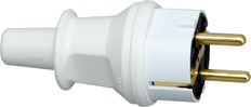 Kopp Enchufe de PVC IP44 con protección contra dobleces Blanco - 1730.0200.7 [10 Piezas]